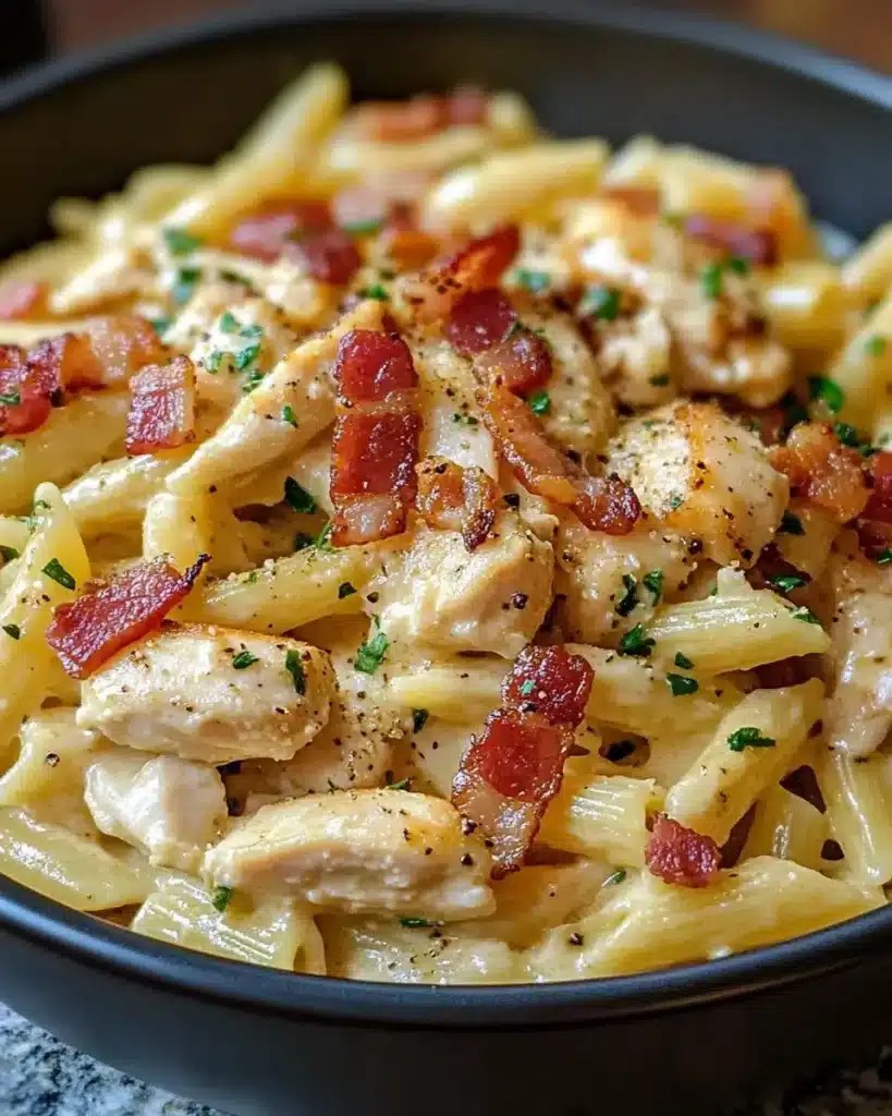 Chicken Bacon Ranch Pasta Healthy & Tasty