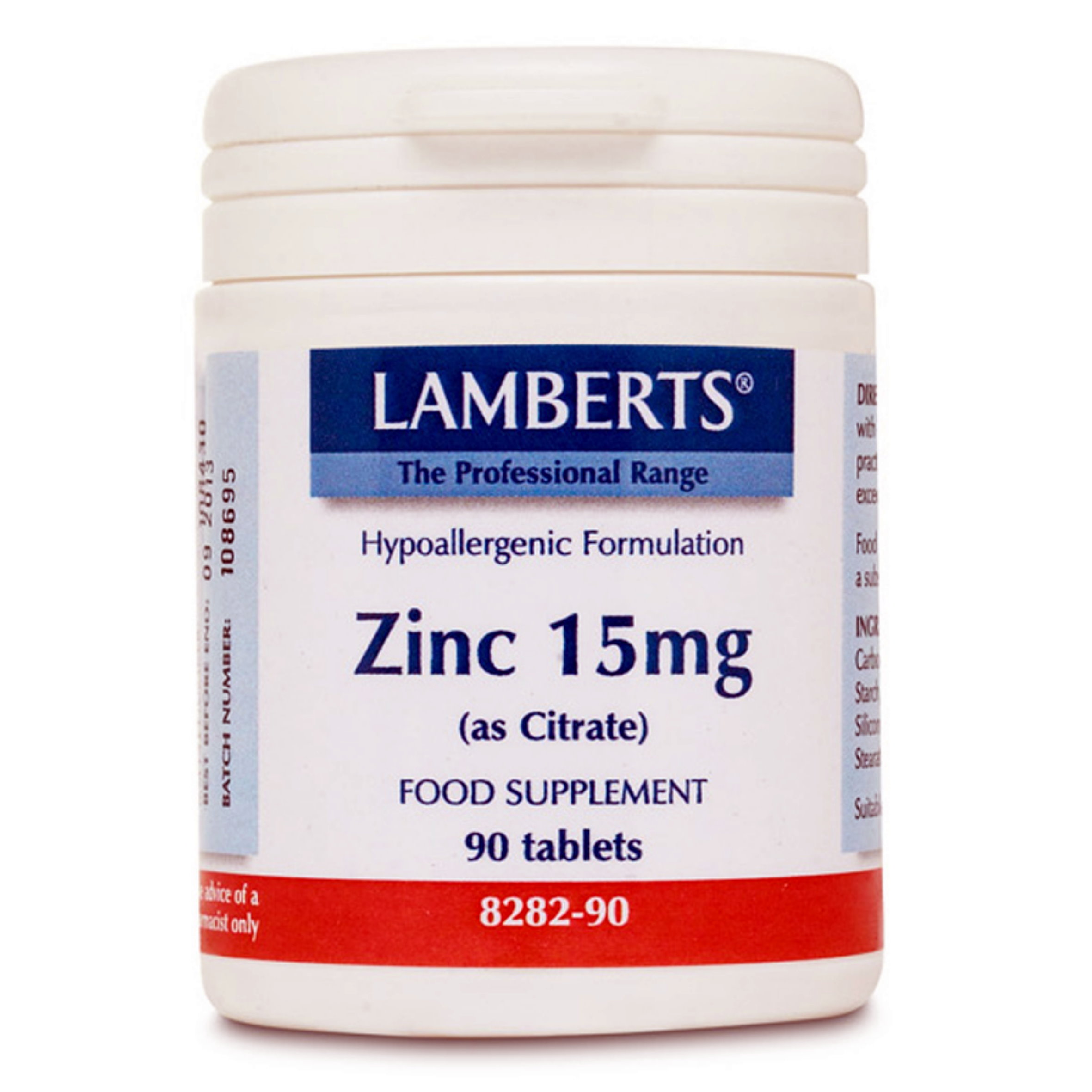 Lamberts Zinc 15mg (as Citrate) x 90 tabs Health Plus Malta