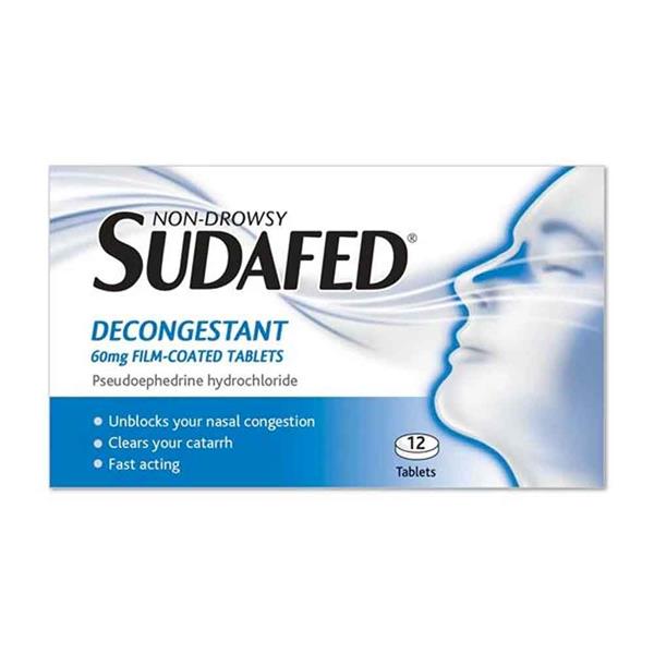 Sudafed Decongestant Non Drowsy 12tabs Healthwave Ireland