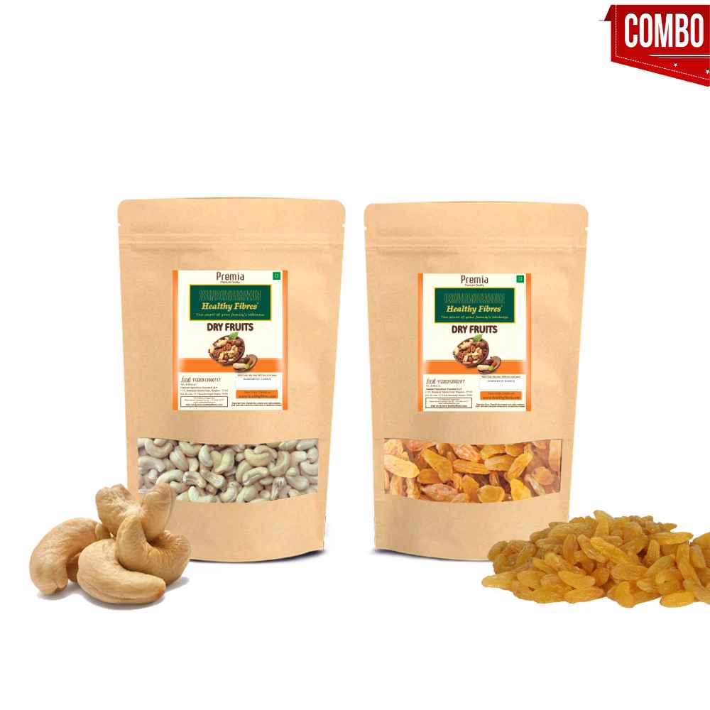 Cashew 500g + Raisins 250g combo pack Healthy Fibers
