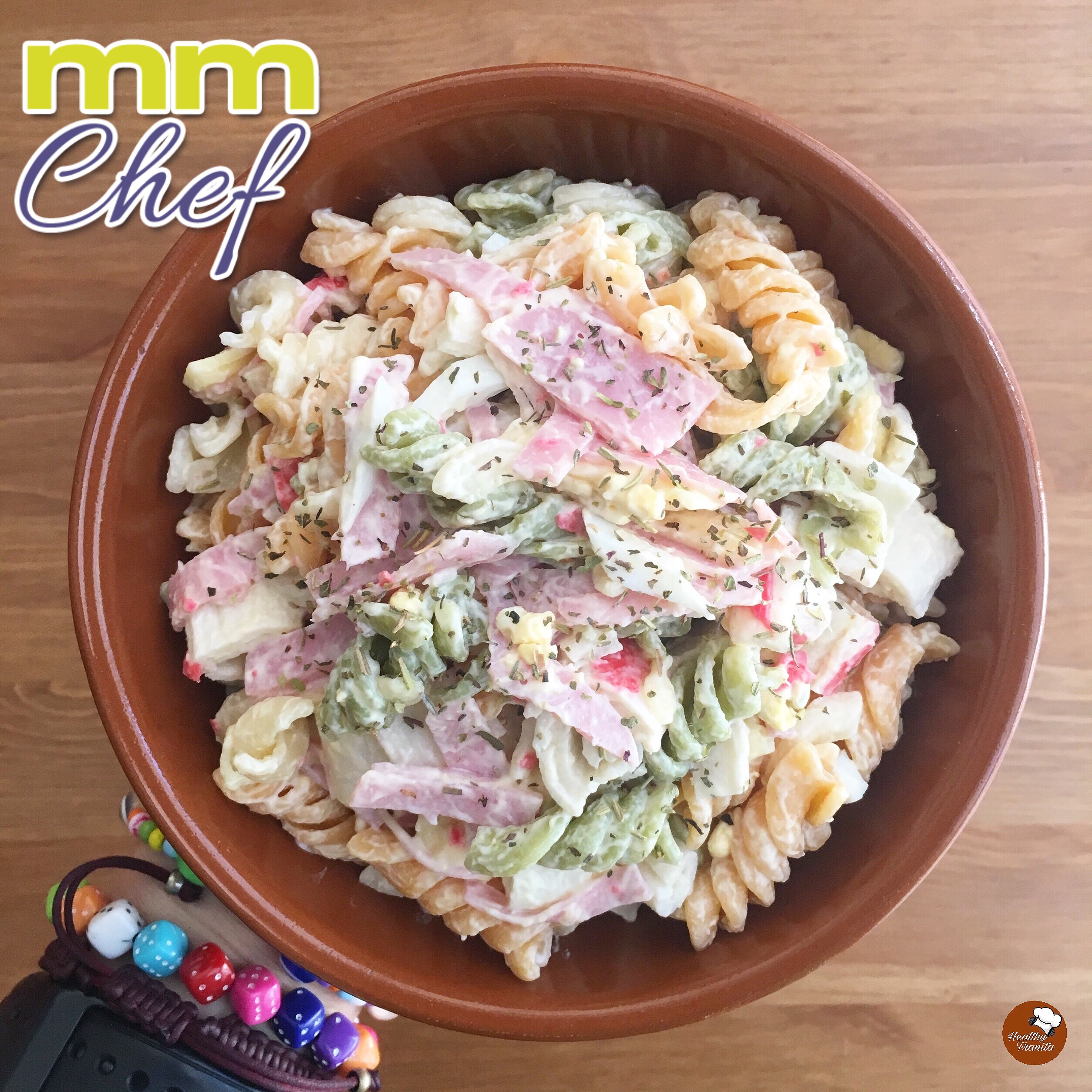 ENSALADA DE PASTA ITALIANA CON SALSA ROSA SALUDABLE