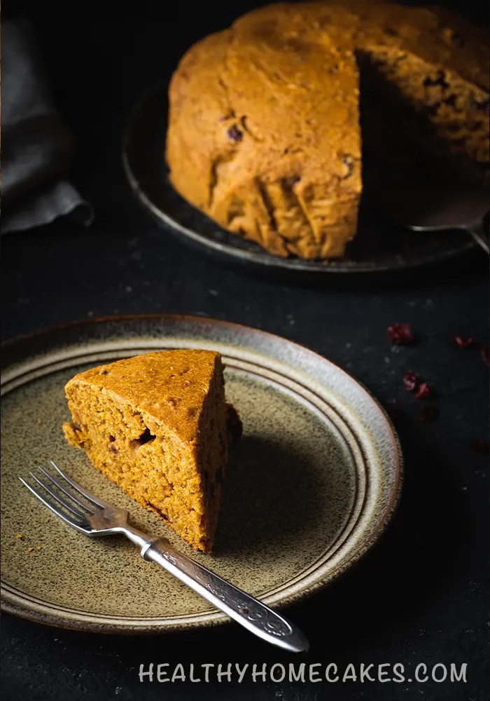 Vegan Cranberry Saffron Cake (Refined sugar free) Healthy home cakes