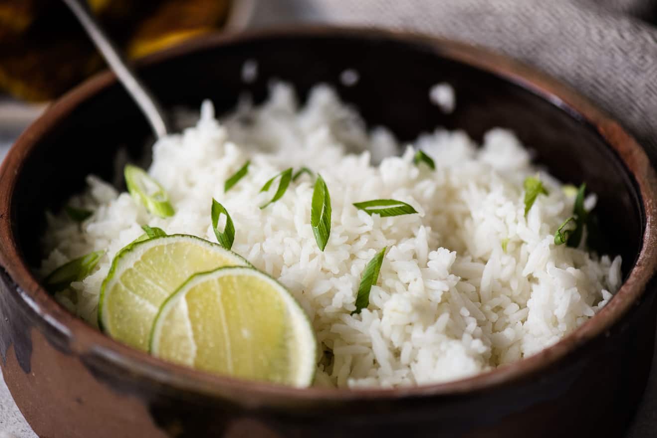 Simple Coconut Rice with Hint of Lime Healthy Nibbles by Lisa Lin