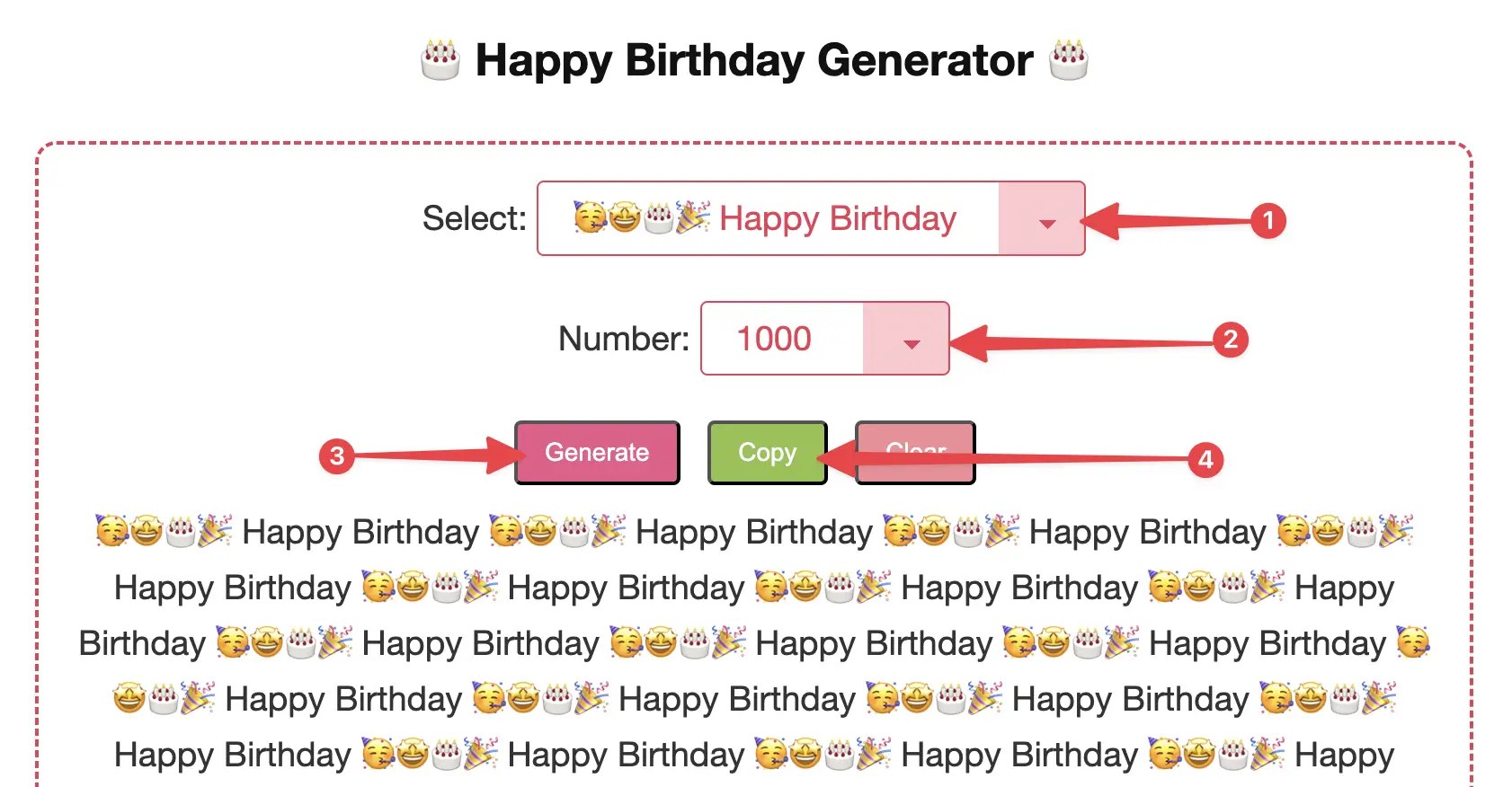 Happy Birthday 1000 Times   &            