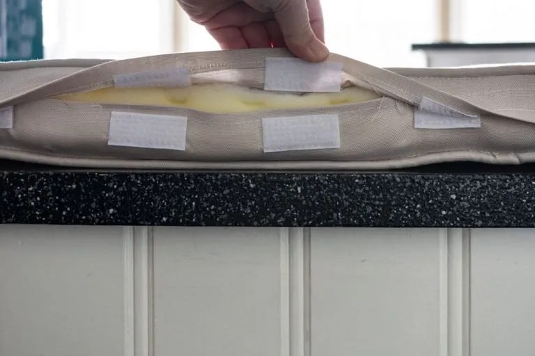 DIY Removable Bench Seat Cushion with Piping