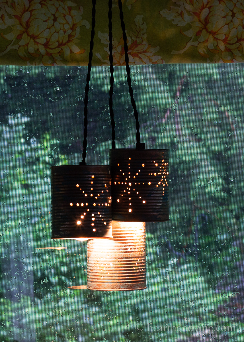 DIY Beautiful Tin Can Pendant Light Hearth and Vine