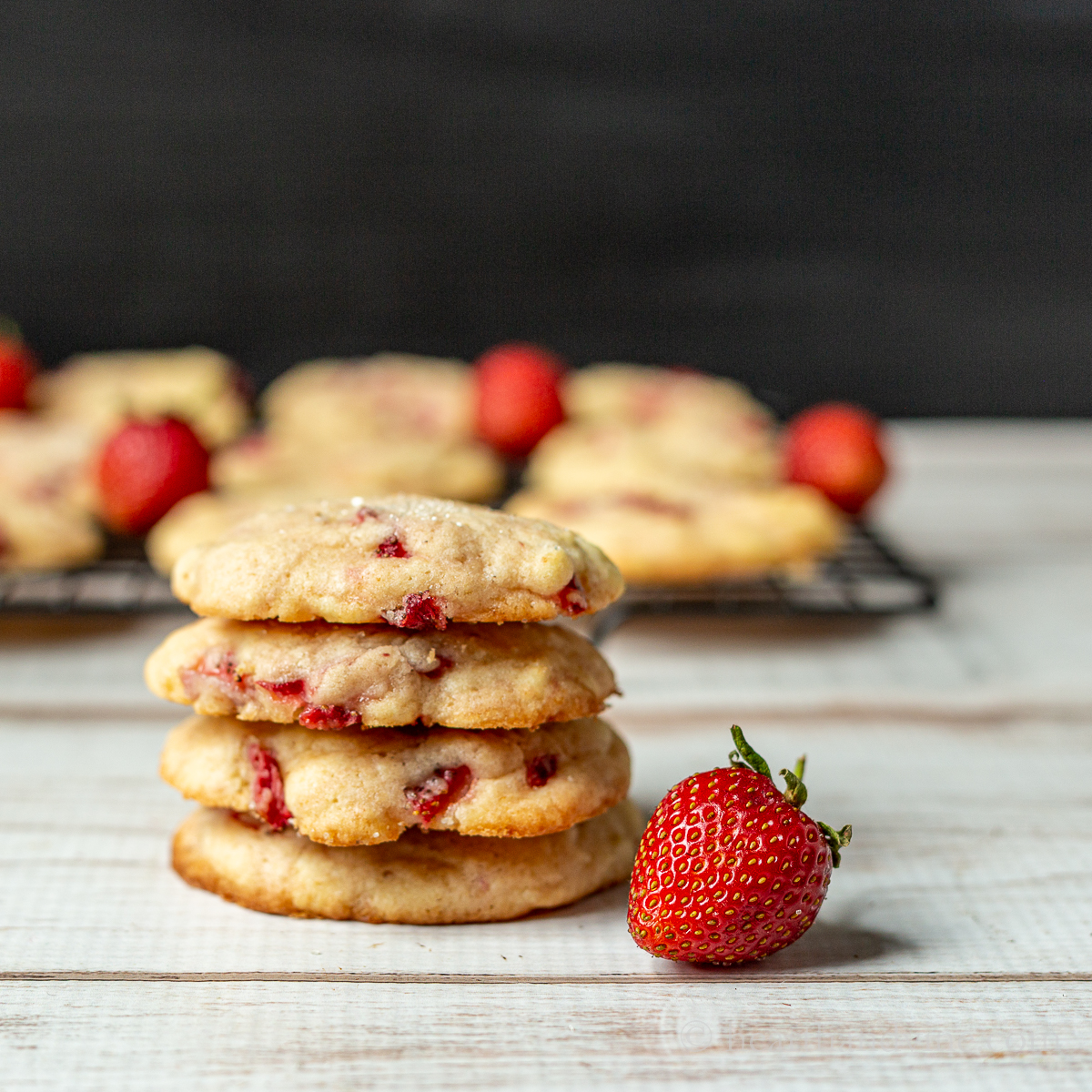Strawberry Cookies Made with Fresh Strawberries