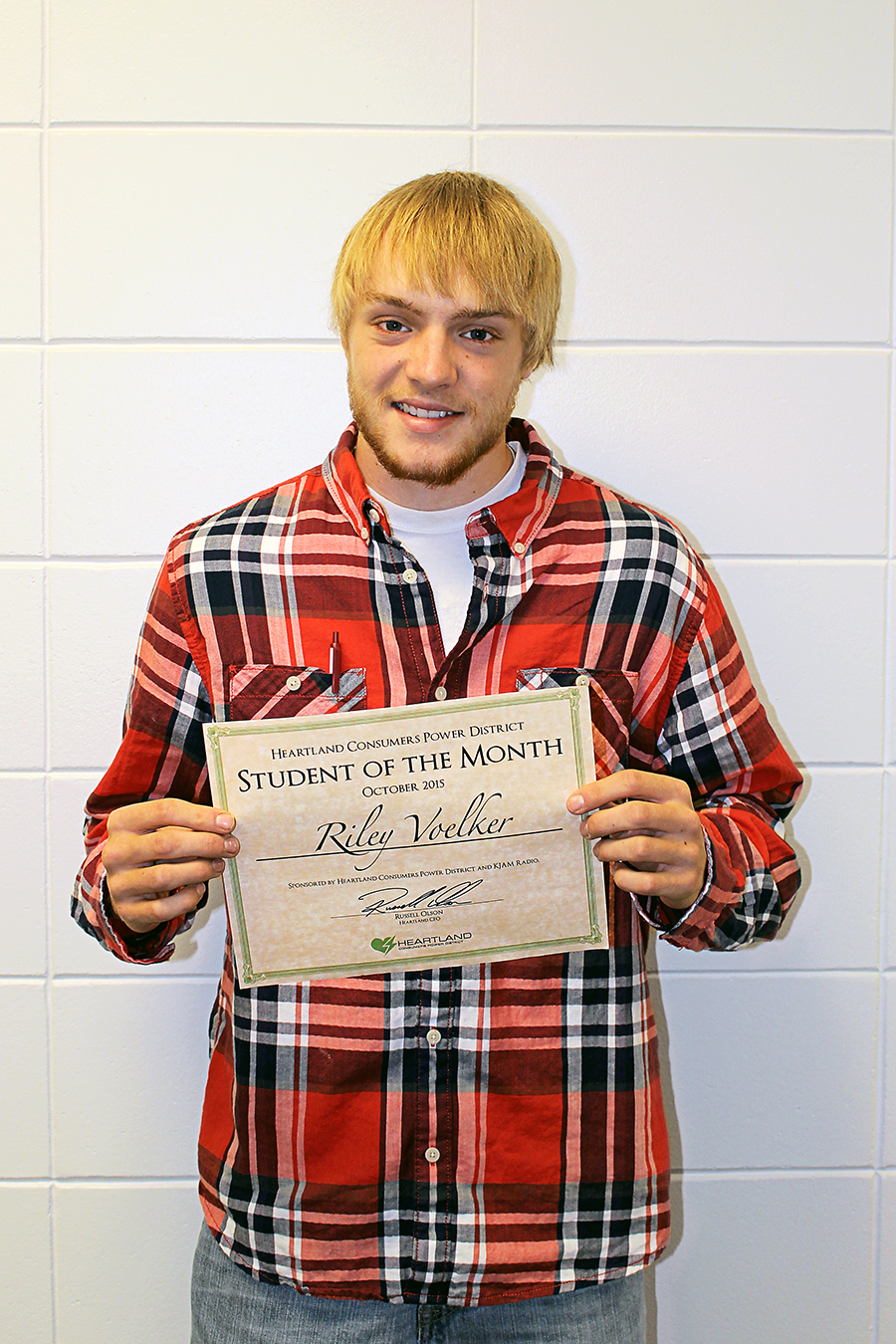 Colman senior named October student of the month Heartland Energy
