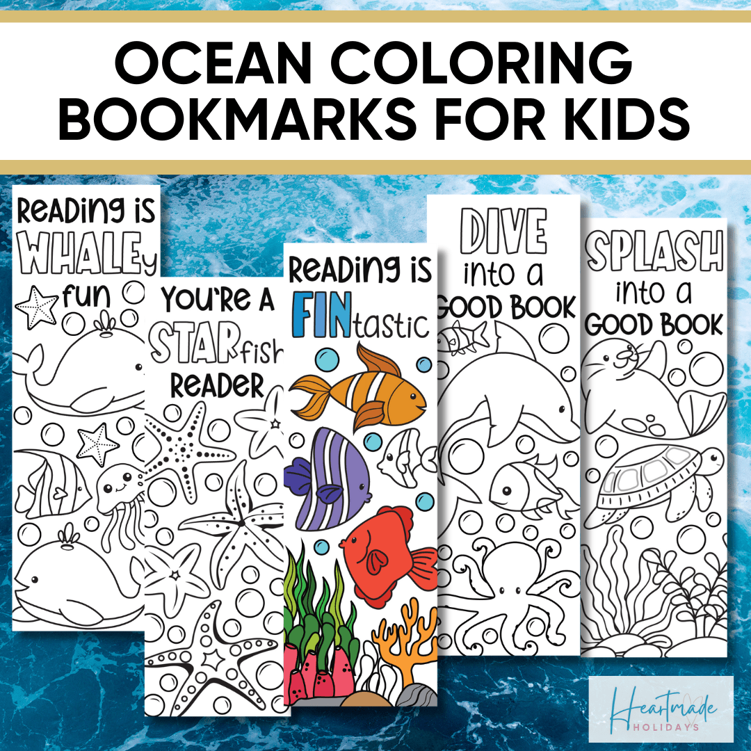 Color Your Own Ocean Bookmarks For Kids {Free Printable} Heartmade
