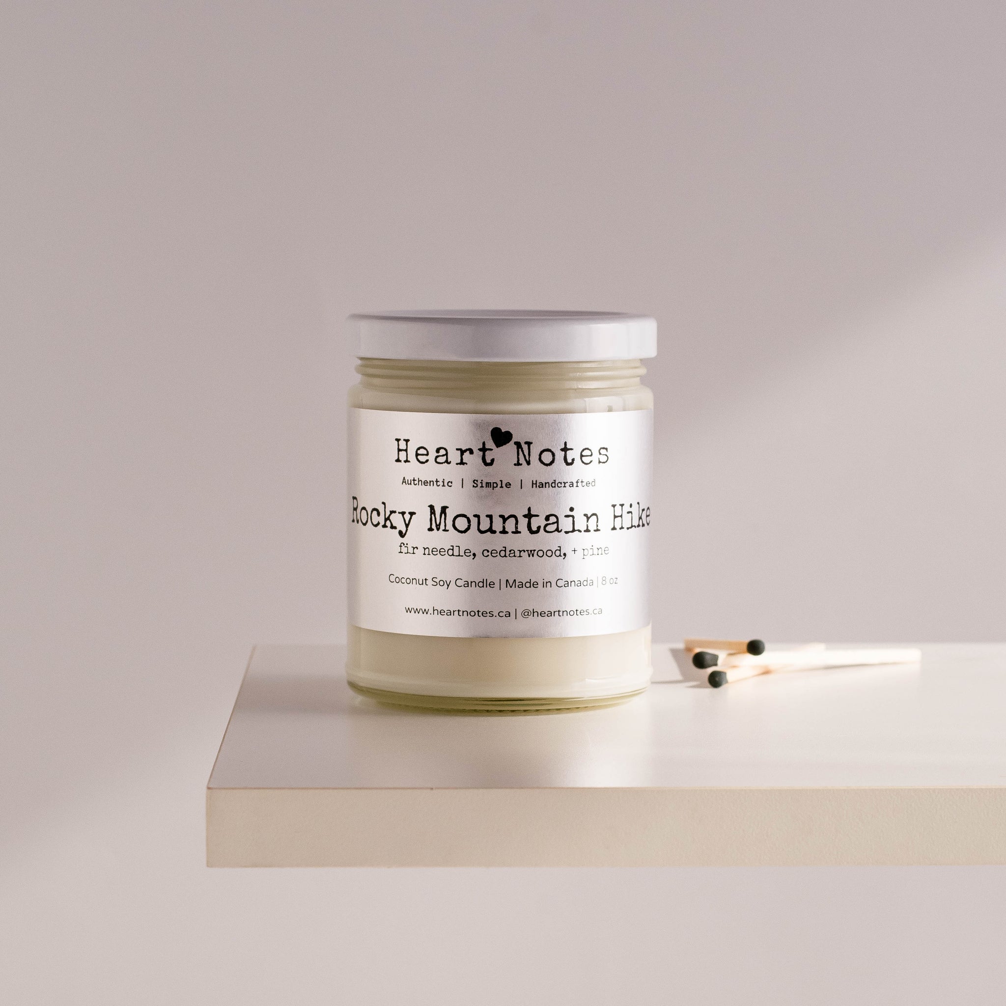 Rocky Mountain Hike Candle Heart Notes