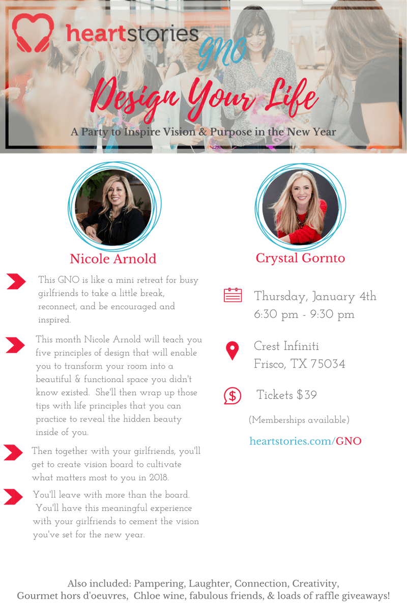 “Design Your Life” Heartstories GNO, Girl’s Night Out in Frisco, TX