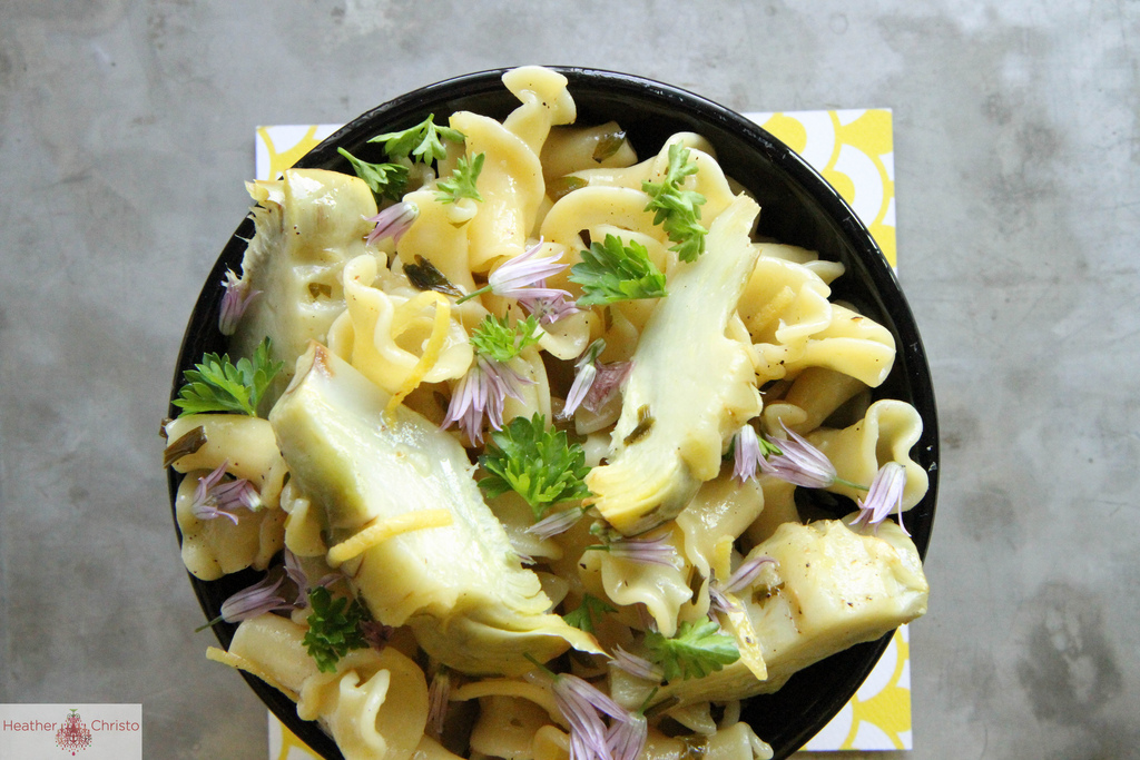 Artichoke Pasta with Butter, Lemon and Garlic Heather Christo