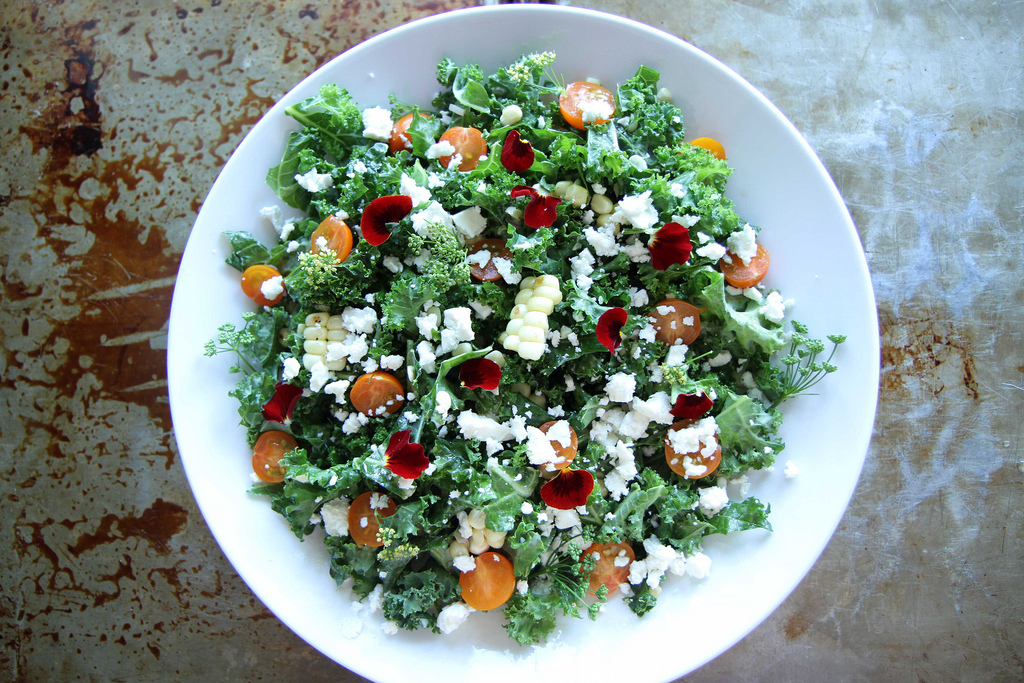 Kale, Charred Corn and Feta Salad Heather Christo