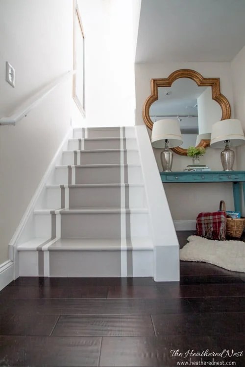 "Stop and Stare." A Painted Stairs Tutorial. The Heathered Nest
