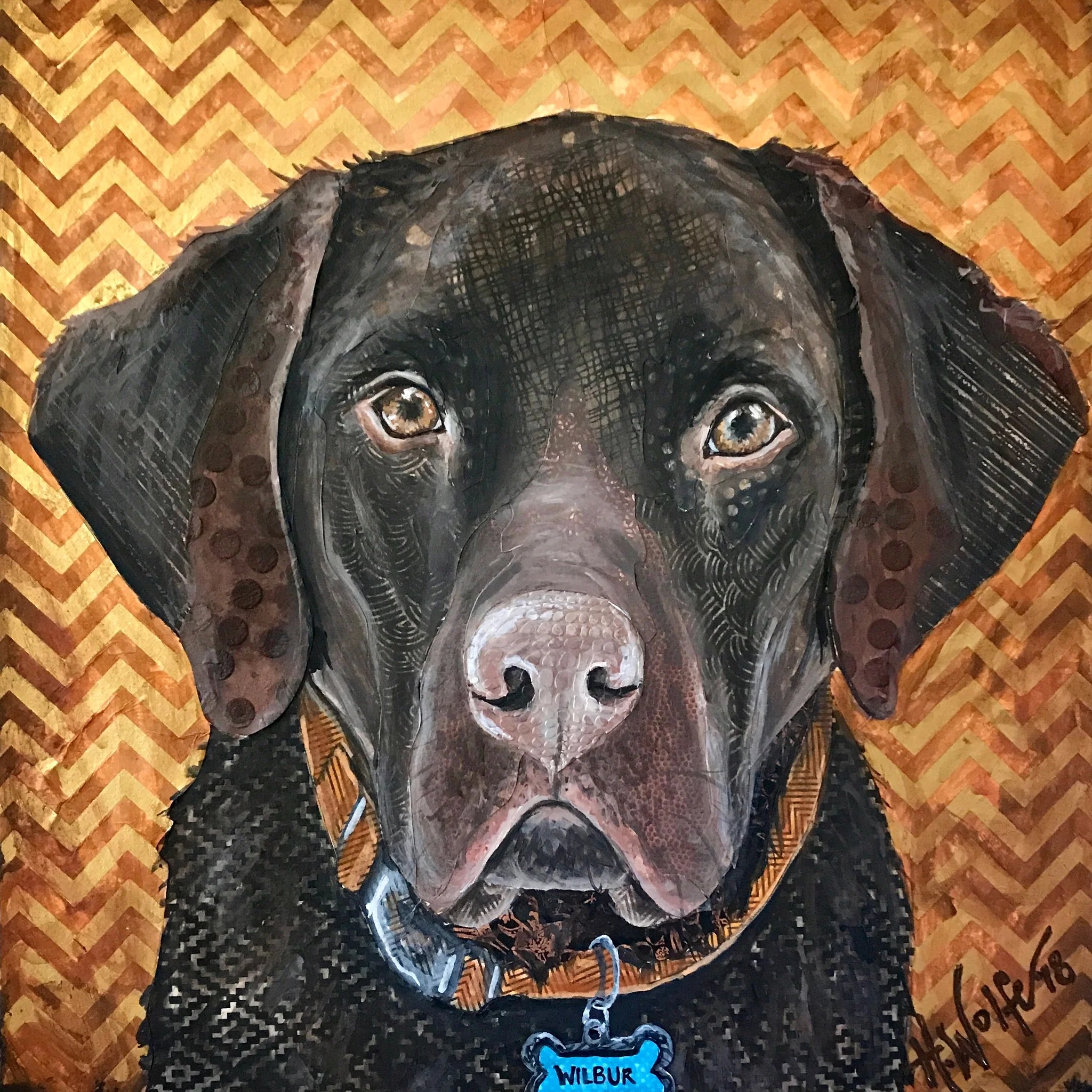 Wilbur Chocolate Lab Heather Wolfe Art