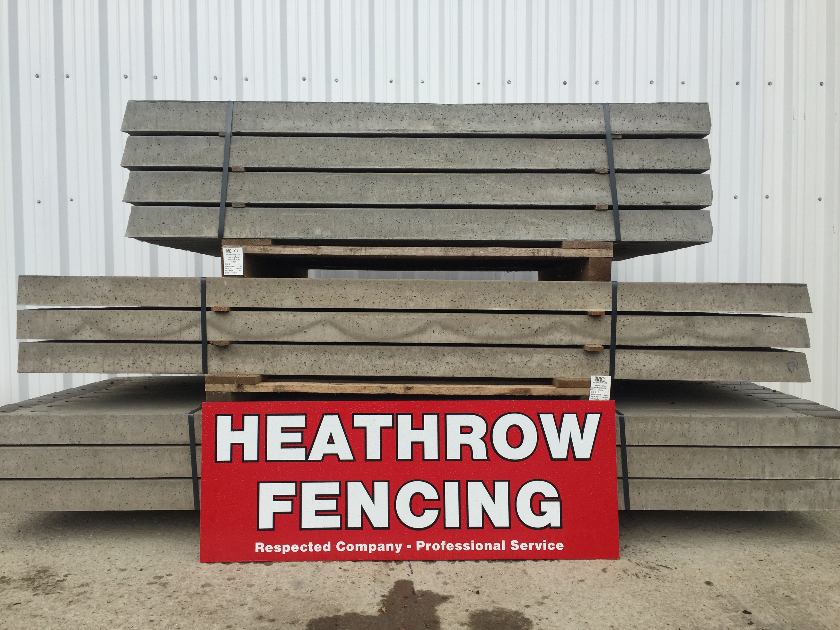 Intermediate Grey 8ft Slotted Concrete Fence Post Heathrow Fencing