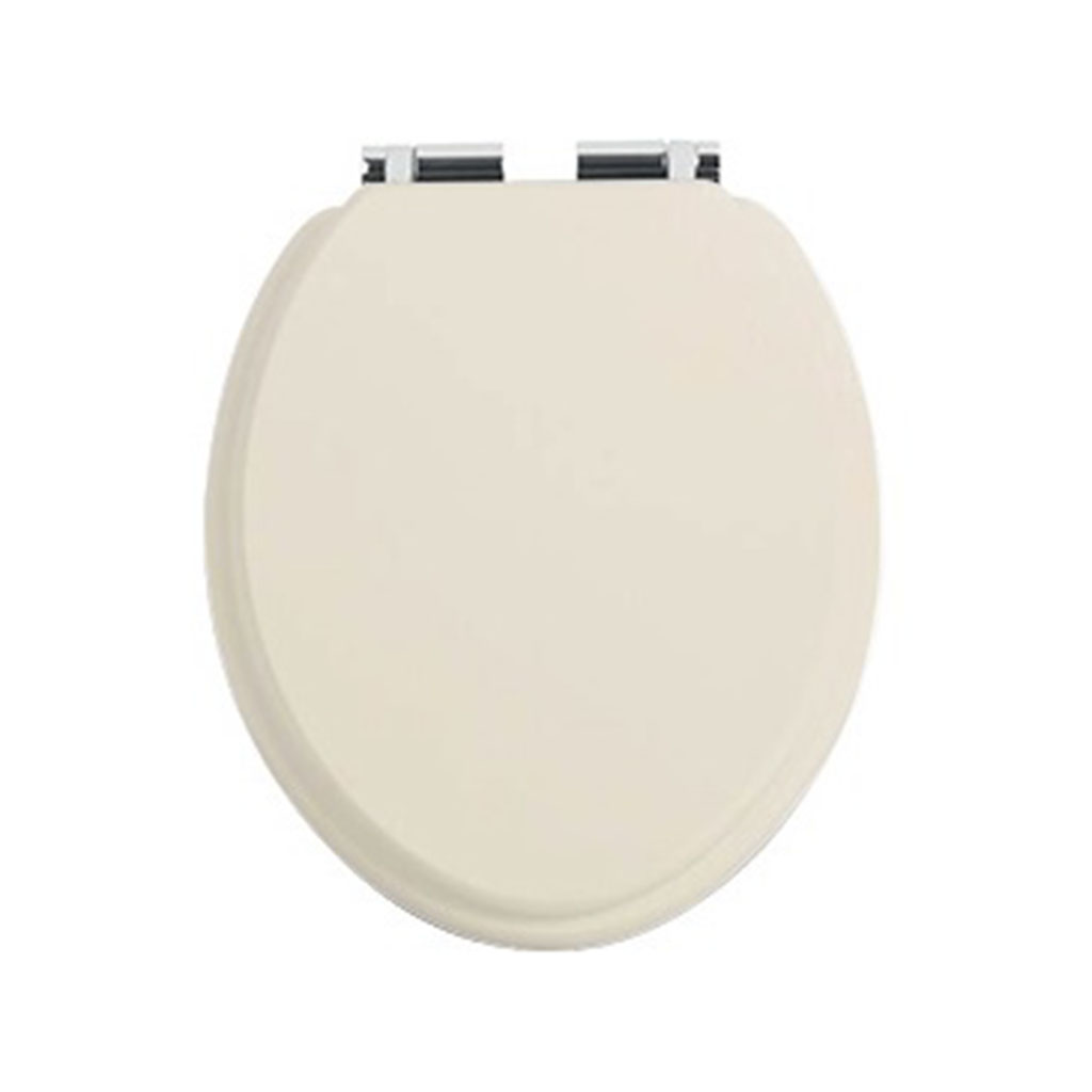 Heritage Oyster Toilet Seat with Soft Close Chrome Hinges, TSOYS101SC