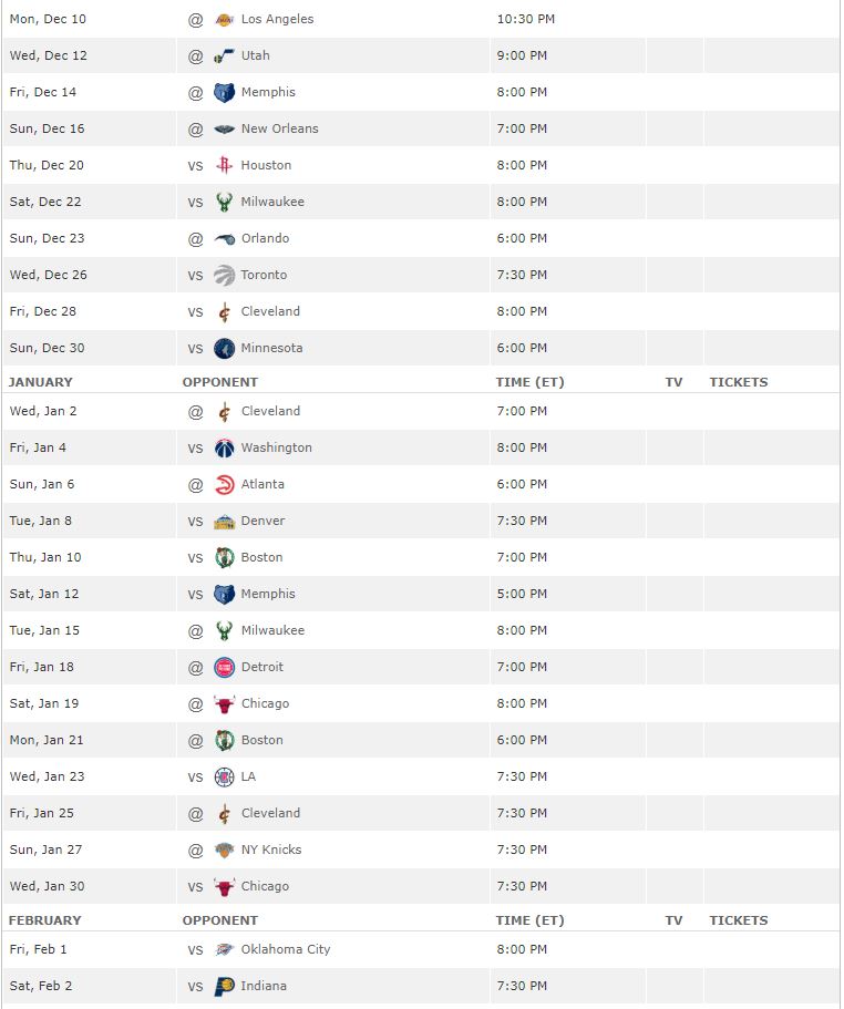 Miami Heat Schedule for 2018-19 Season