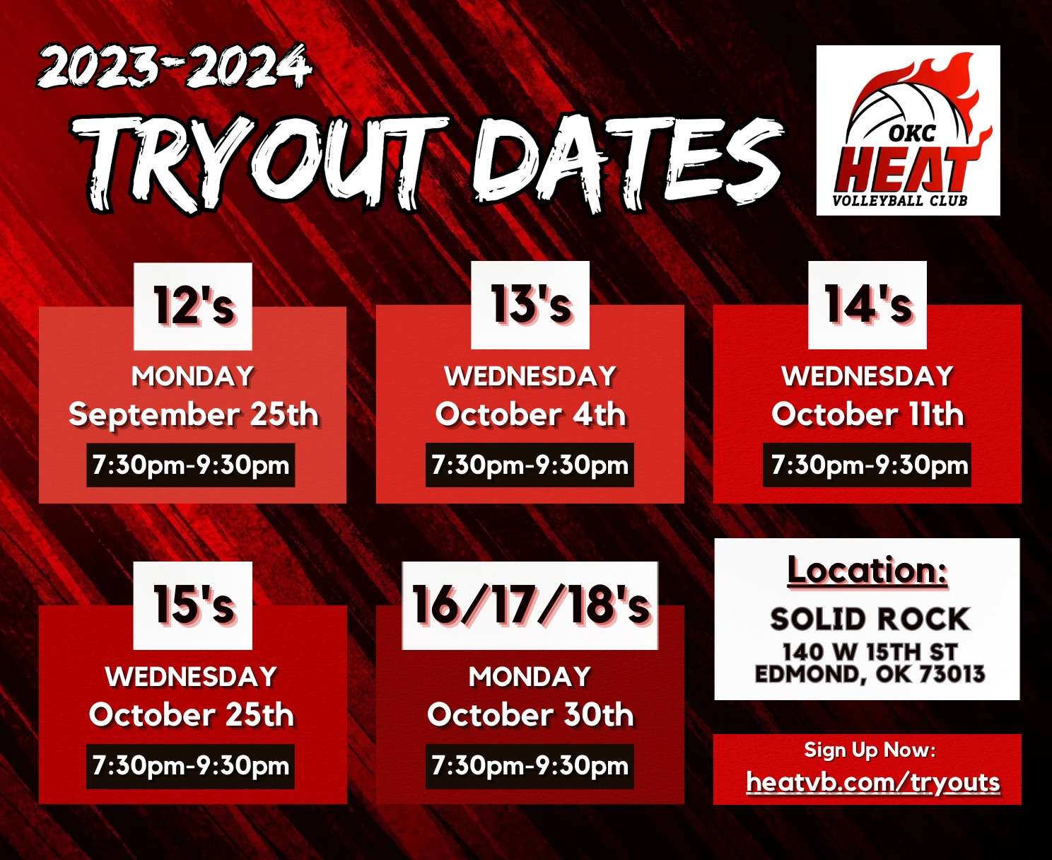 TRYOUTS OKC Heat Volleyball Club