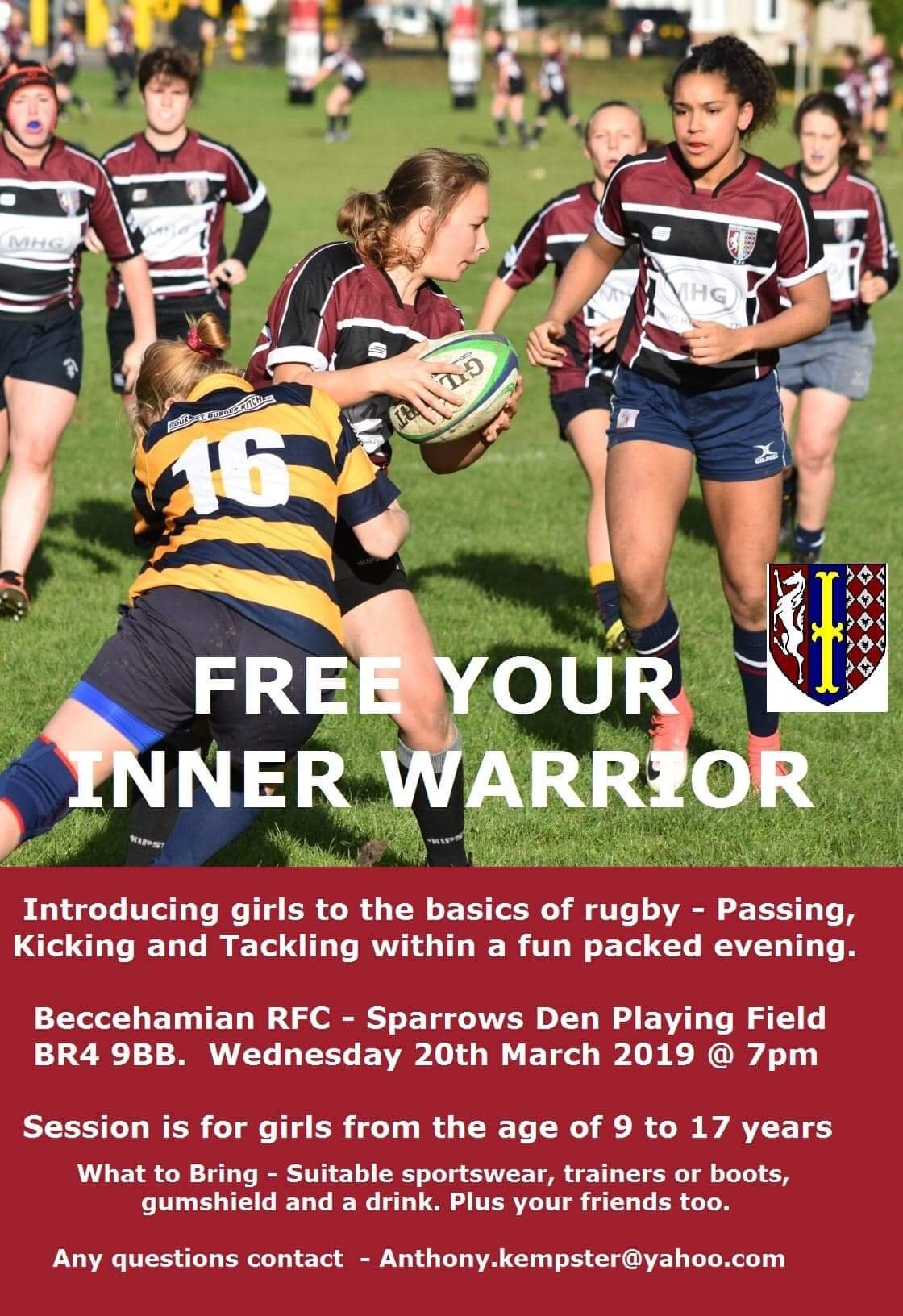 Have A Go At Girls’ Rugby Beccehamian RFC! Heavers Farm Primary School