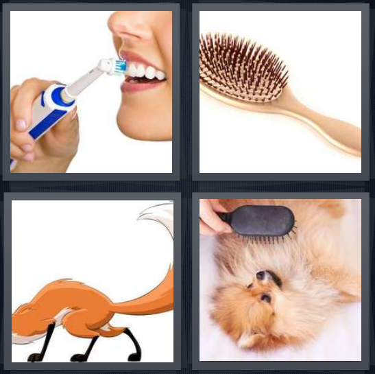 4 Pics 1 Word Answer for Teeth, Hair, Fox, Dog