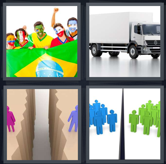 4 Pics 1 Word Answer for Team, Truck, Divide, Split