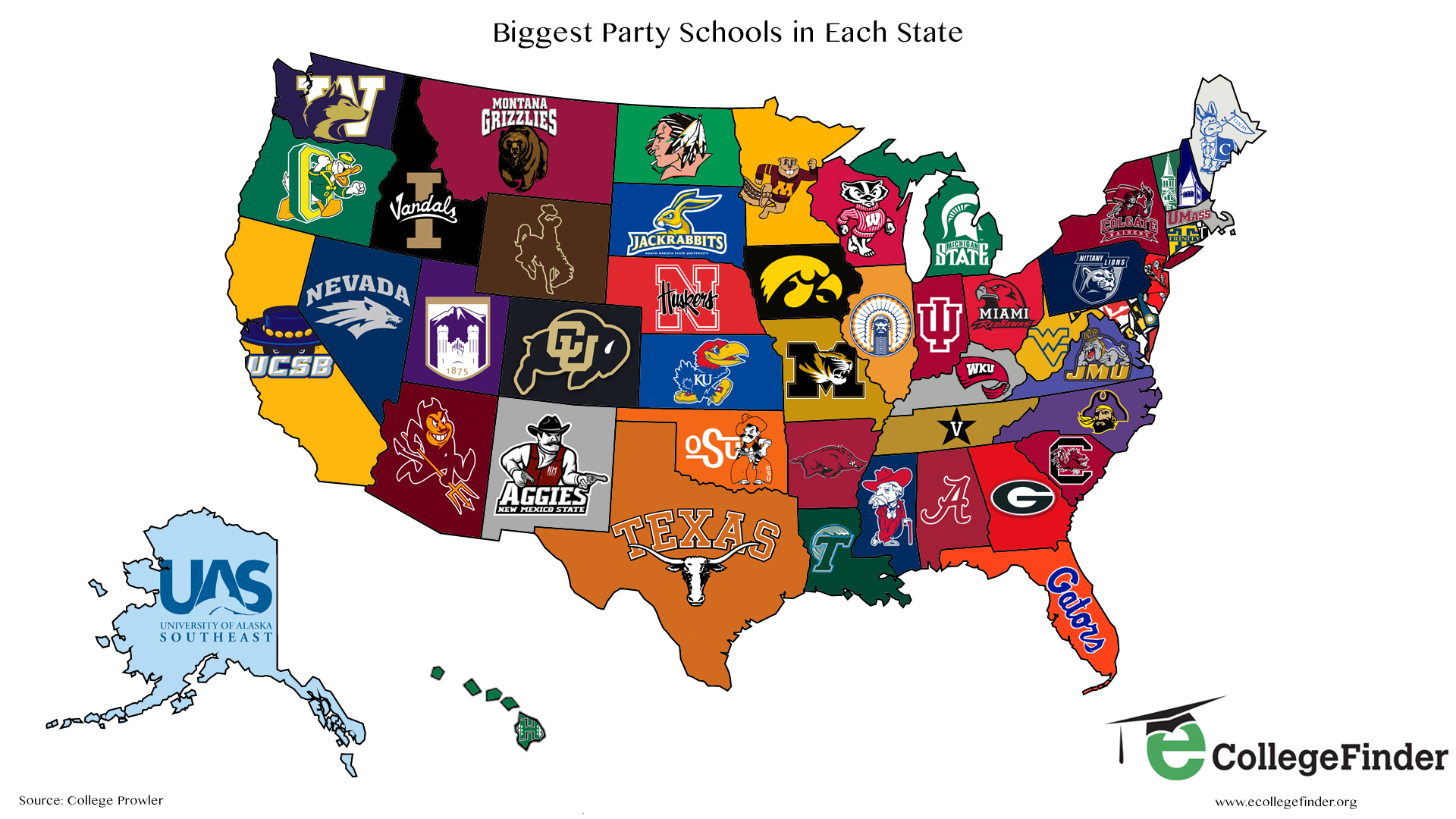 MAP The Biggest Party Schools in Every U.S. State