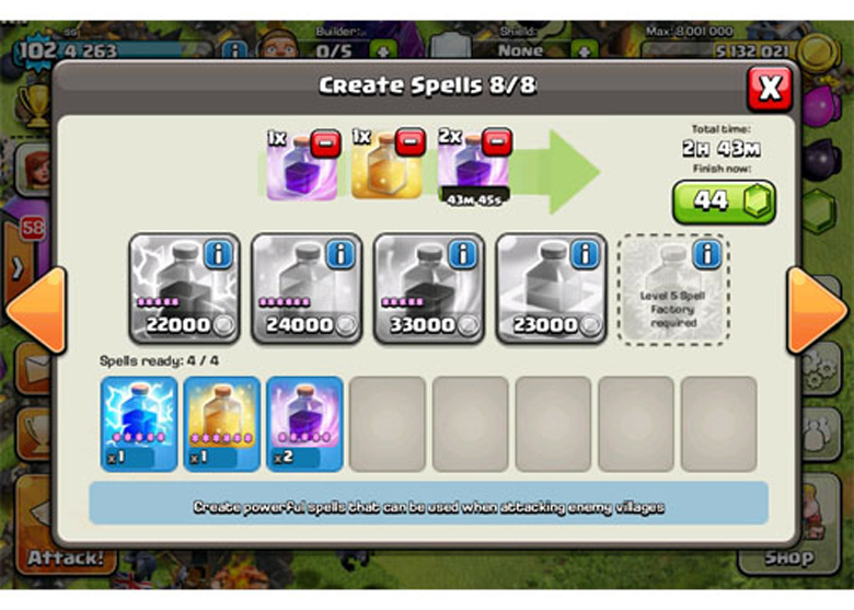 ‘Clash of Clans’ Cheats Top Tips for Spell Factories