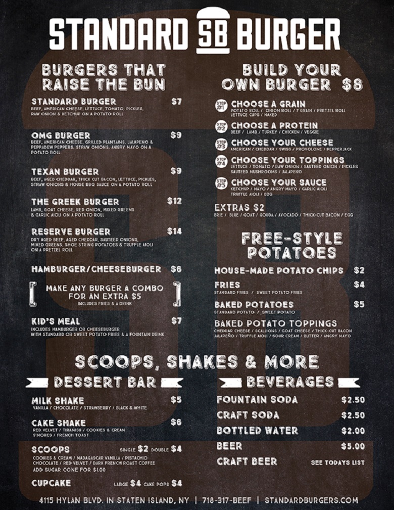Standard Burger, Staten Island The Profit Menu & Owners