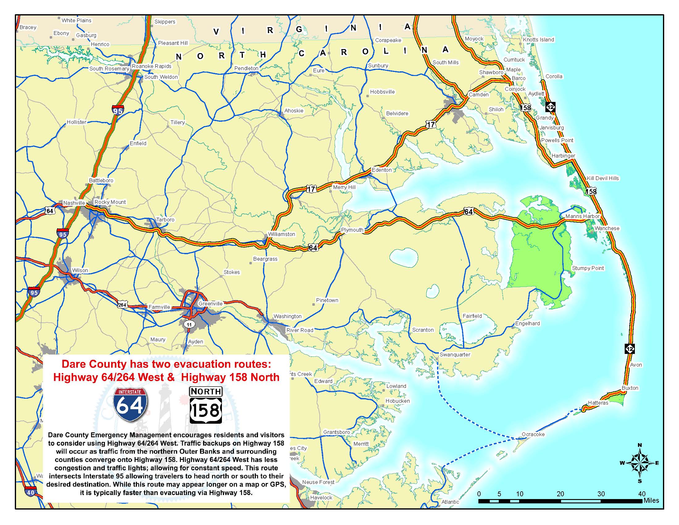 North Carolina Evacuation Updates Map & Routes