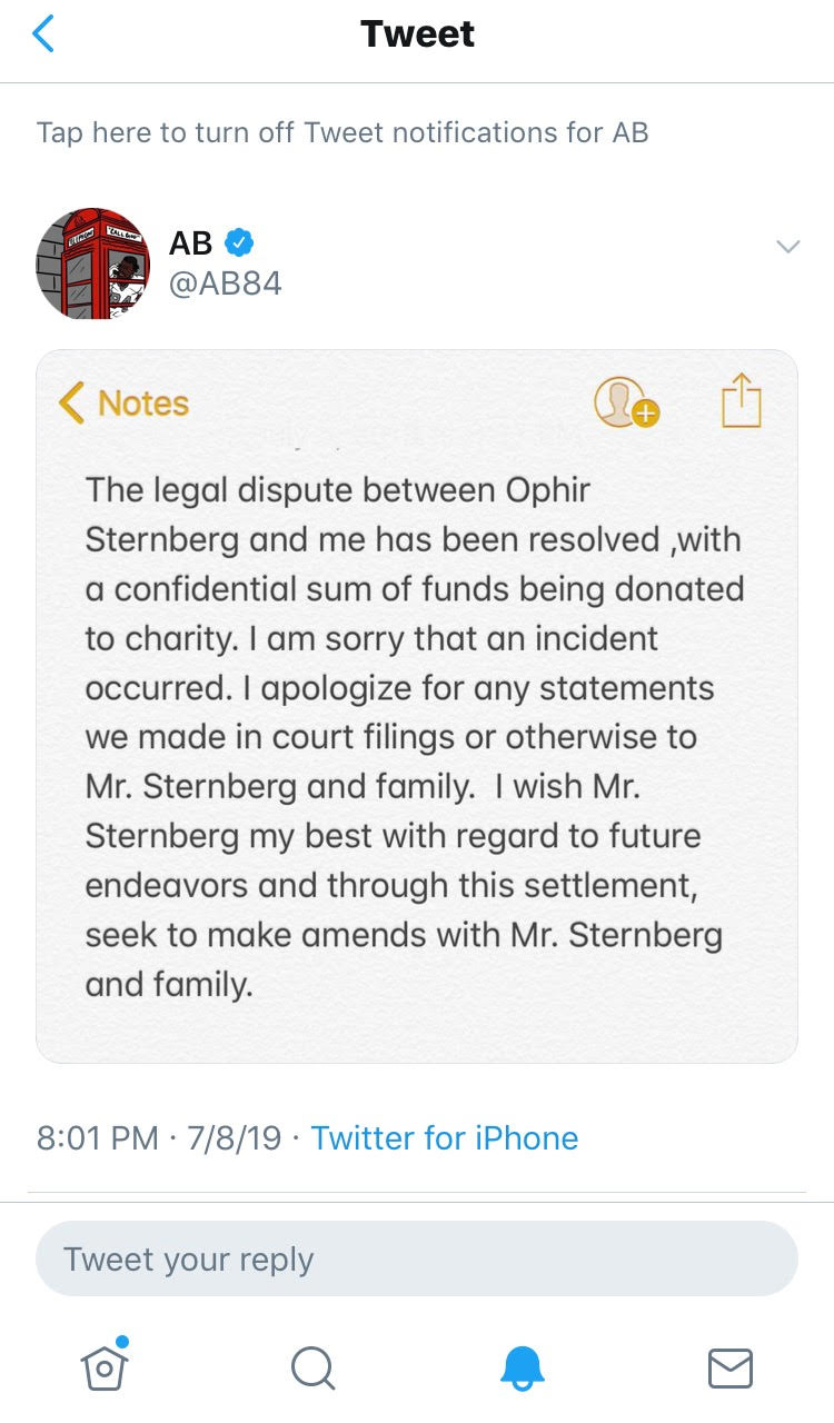 Antonio Brown Tweets Legal Issue Resolved, Then Deletes