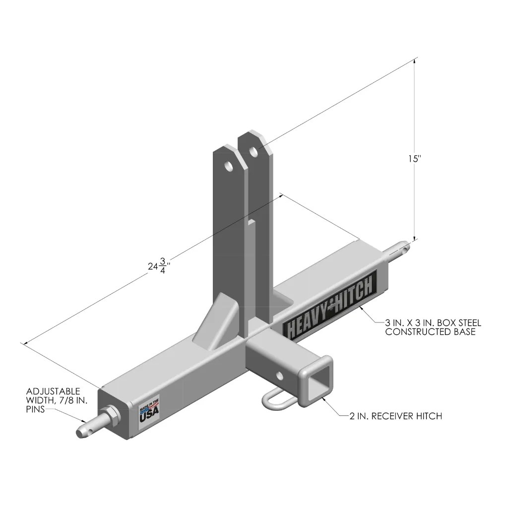 HA1 Category 1, 3 Point Hitch Receiver Drawbar Adapter Heavy Hitch