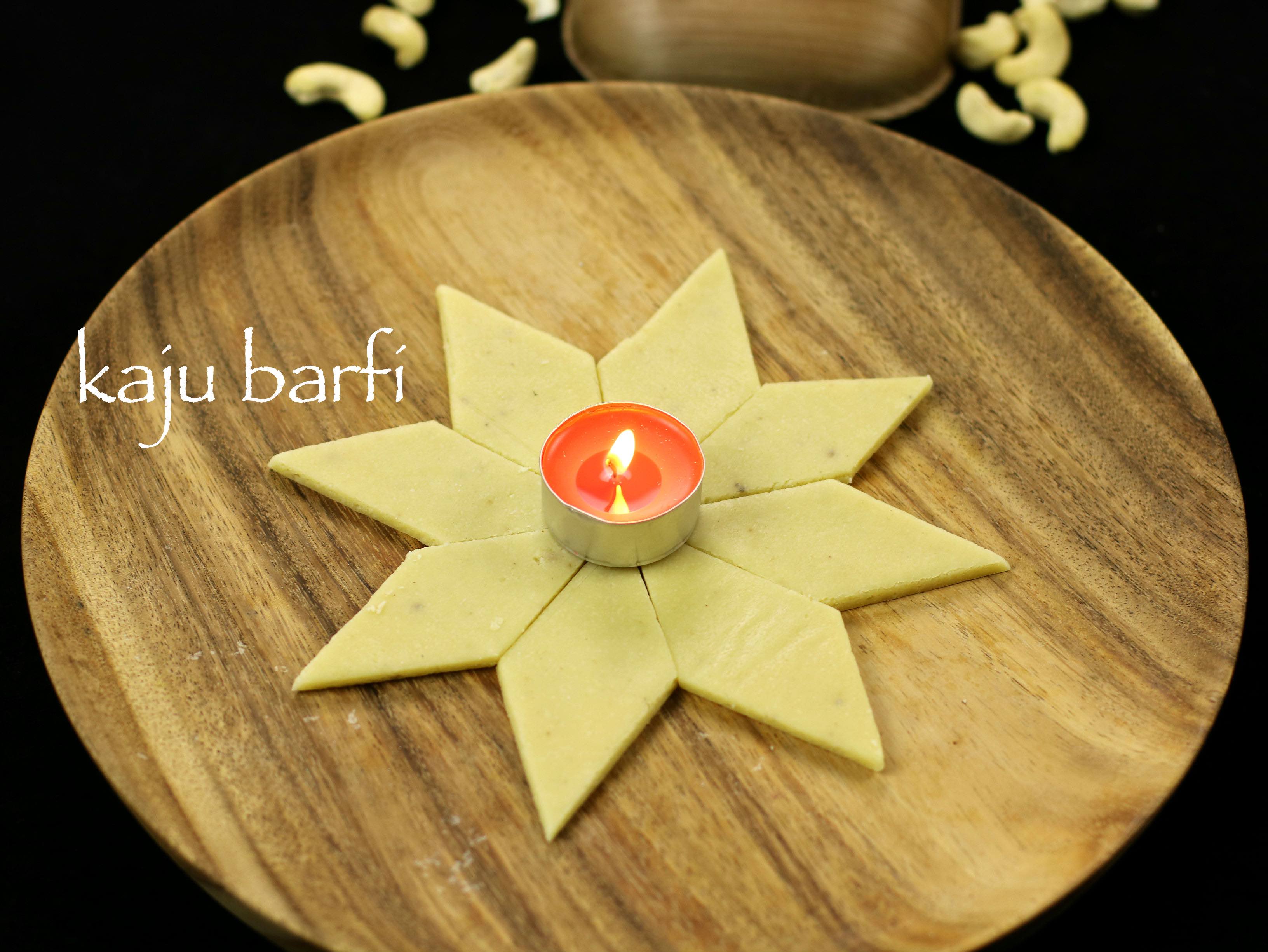 kaju katli recipe kaju barfi recipe kaju burfi recipe hebbar's