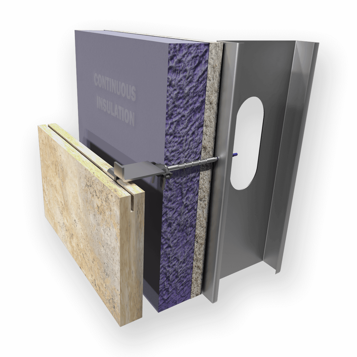 Pintle SplitBend Stone Anchor Veneer Anchors