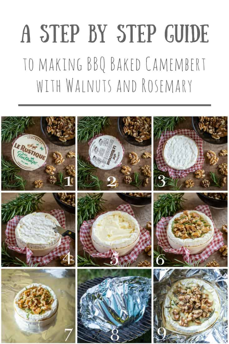 BBQ Baked Camembert with Walnuts and Rosemary The
