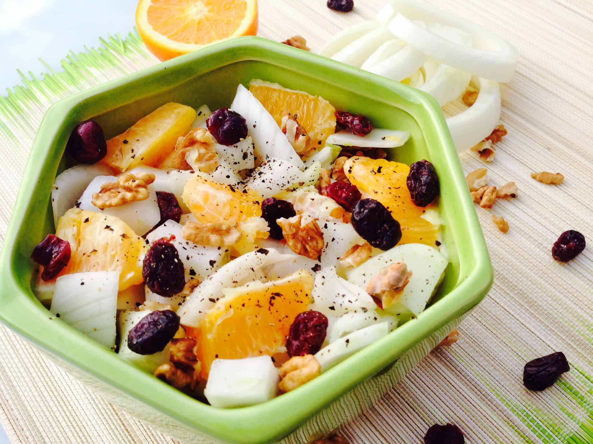 Fennel, orange, cranberries and walnuts salad Hedi Hearts