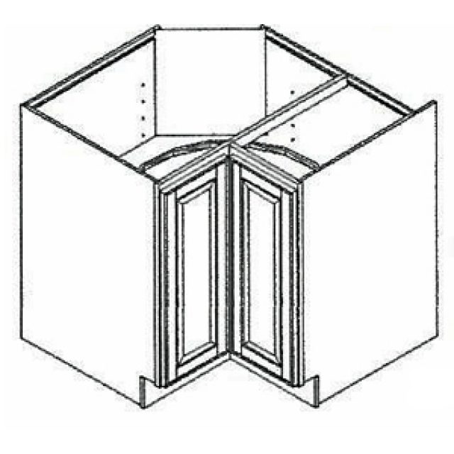 36" Wide Diagonal Corner Base, Frontier Shaker Kitchen Heeby