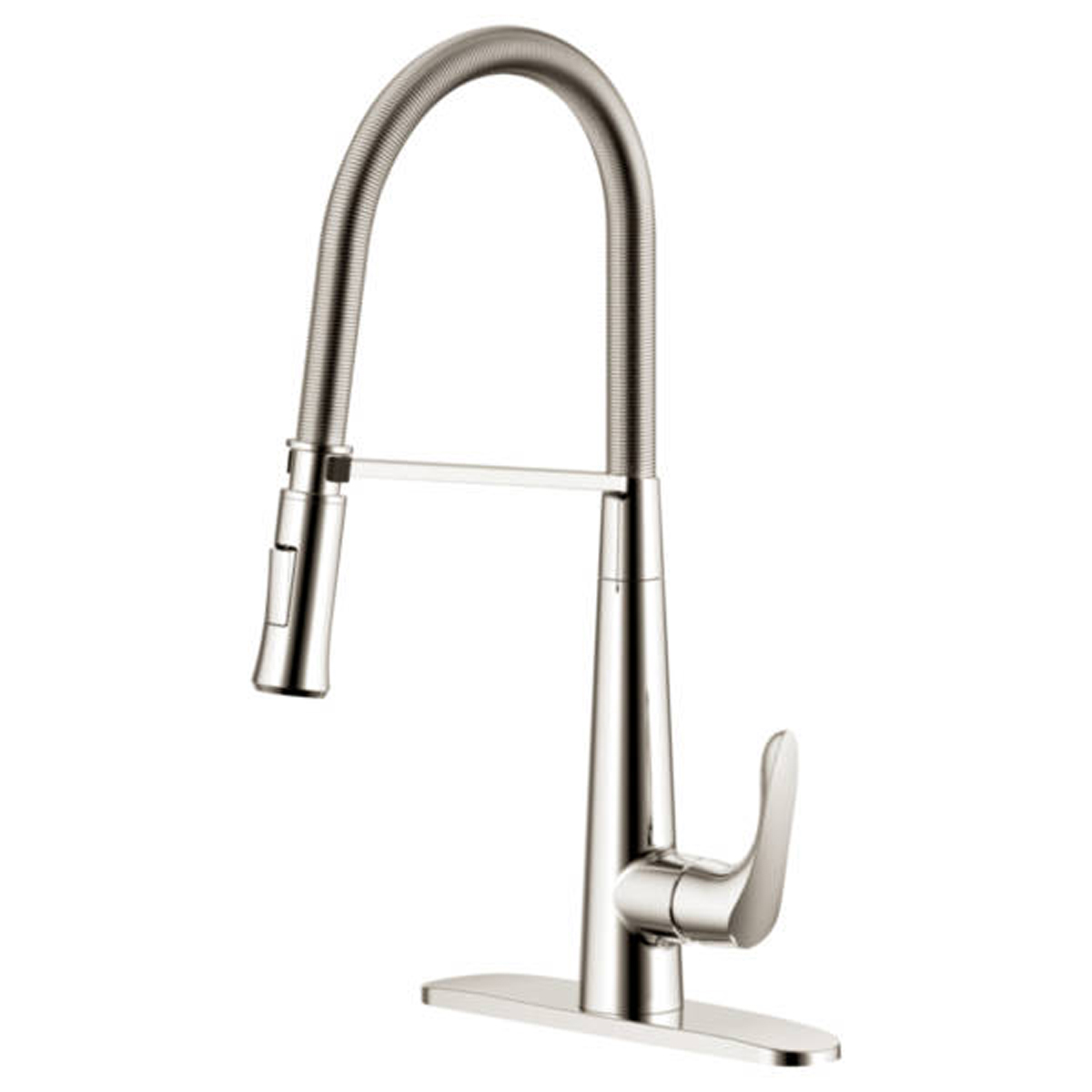 Freendo Aegean Coil Pull Down Kitchen Faucet Brushed Nickel Heeby's