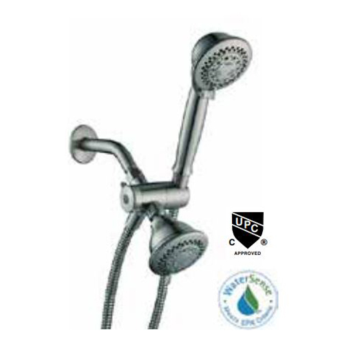 5Function Massage Hand Shower & Shower Head Set Satin Nickel Heeby's