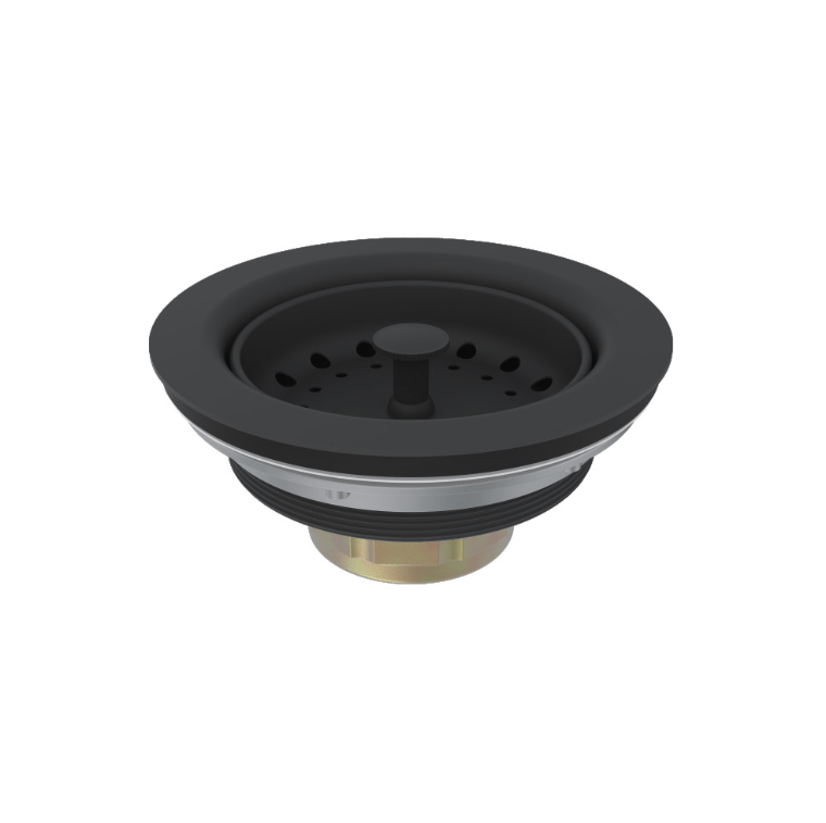 Sink Basket Strainer Stainless Steel - Matte Black | Heeby's Surplus Inc.