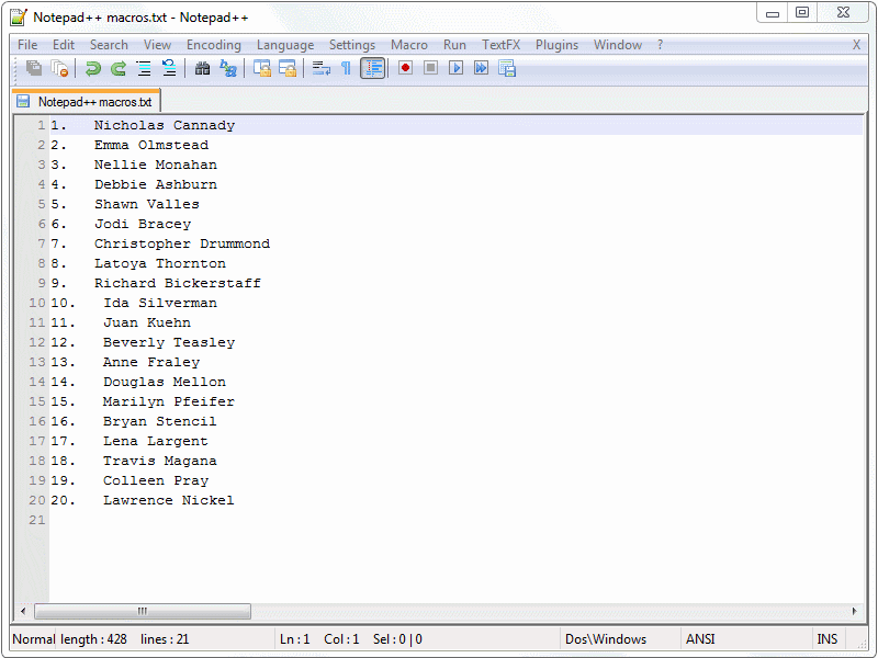 Notepad++ Macros HeelpBook