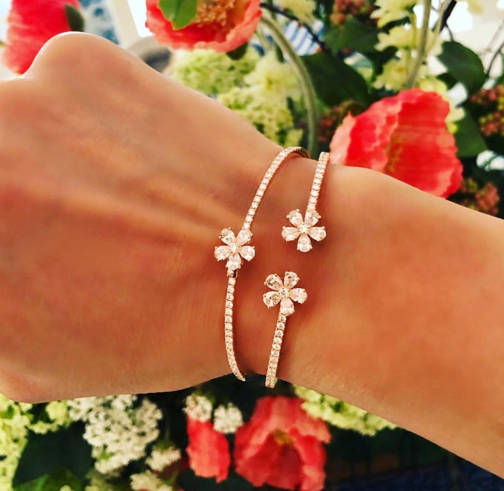 Diamond Flower Bracelet Heidi Designz