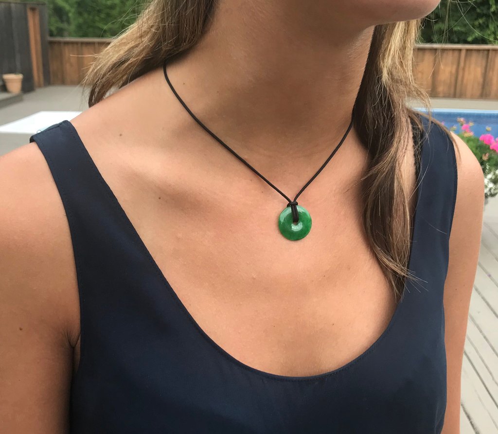 Jade Circle Necklace Heidi Designz