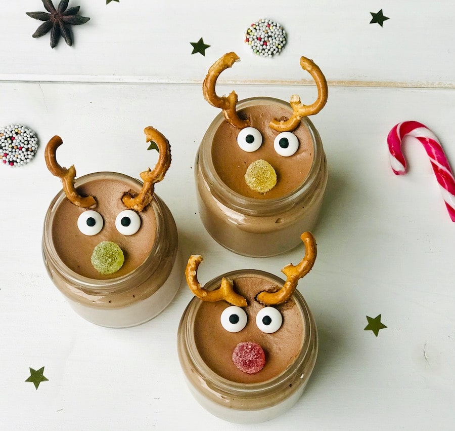 Weihnachtsdessert im Glas leckeres Rezept Rudolph Mousse au Chocolat