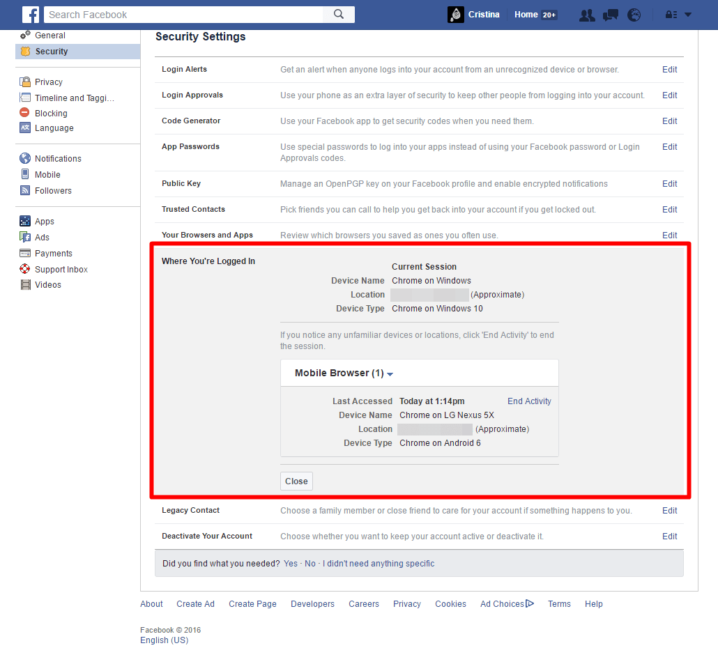 Log in to your account Facebook Help Centre