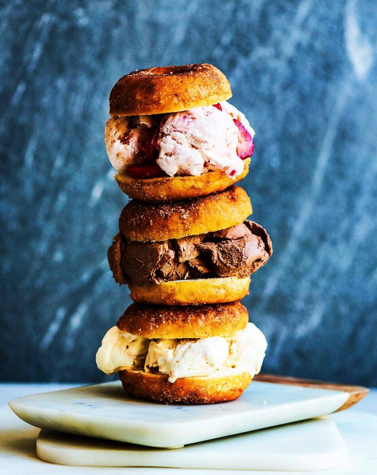 Doughnut Ice Cream Sandwiches Hein van Tonder Food Photographer