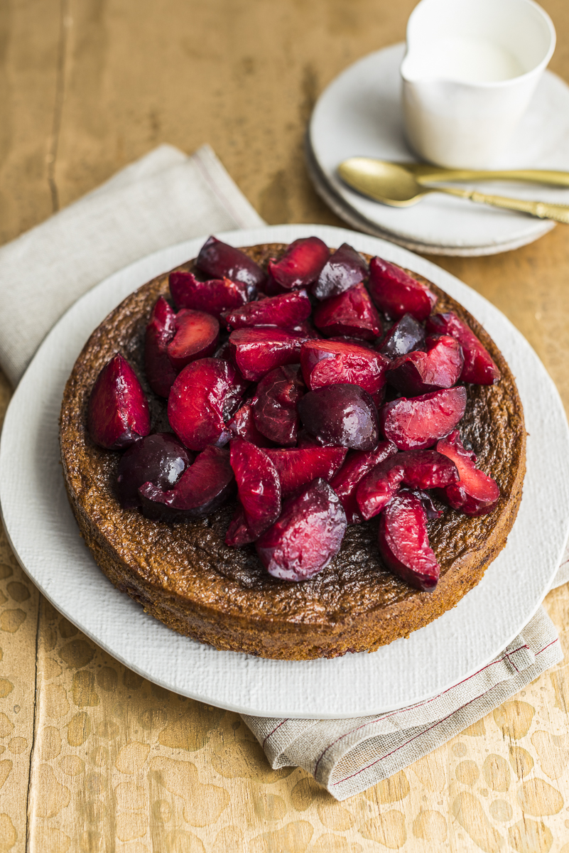 Hazelnut Olive Oil Cake with Fresh Plums Hein van Tonder Food