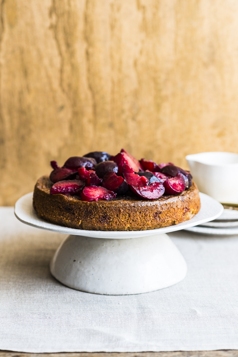 Hazelnut Olive Oil Cake with Fresh Plums Hein van Tonder Food
