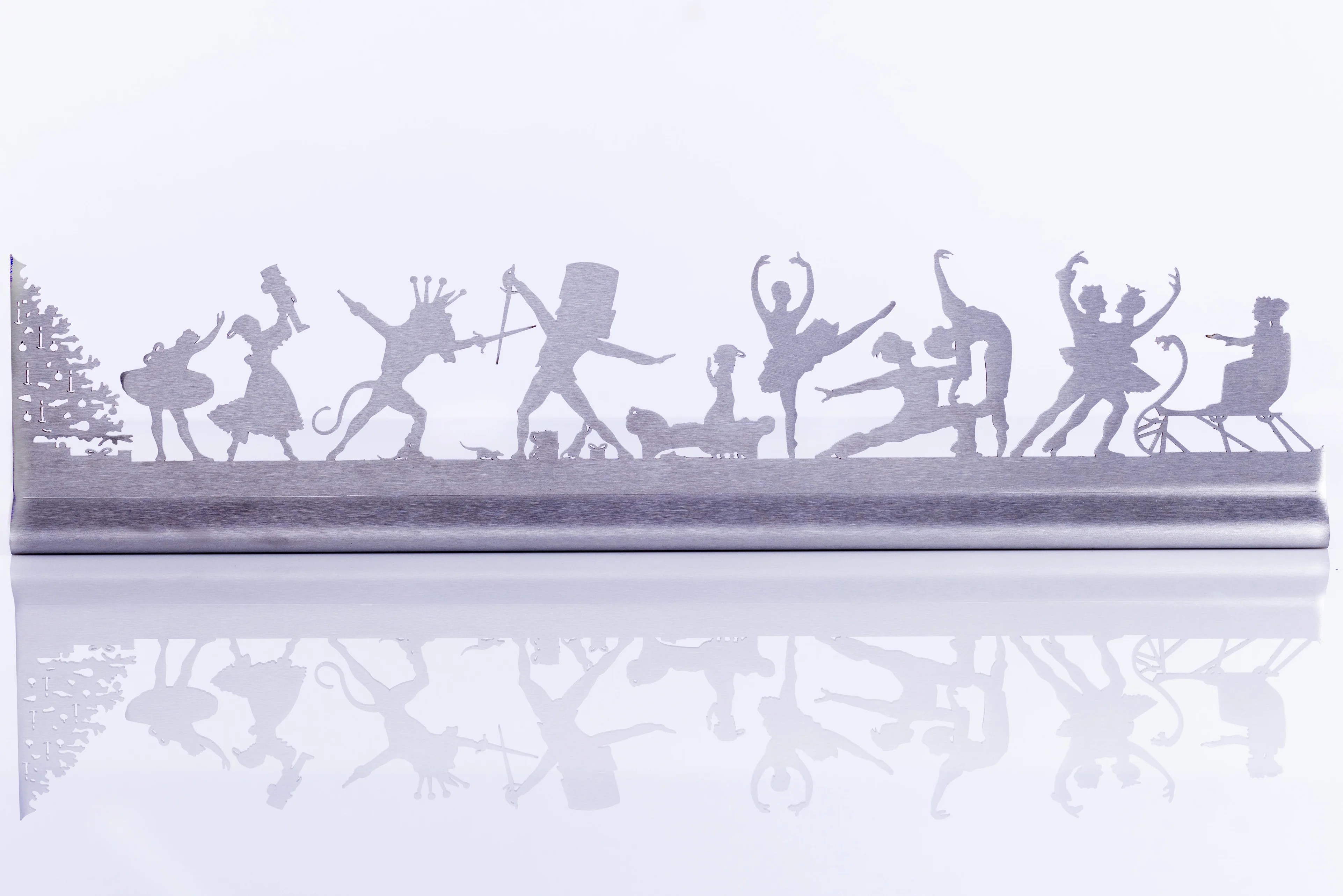 Nutcracker Suite Ballet Mantel Scene, Brushed Steel Heirloomware by