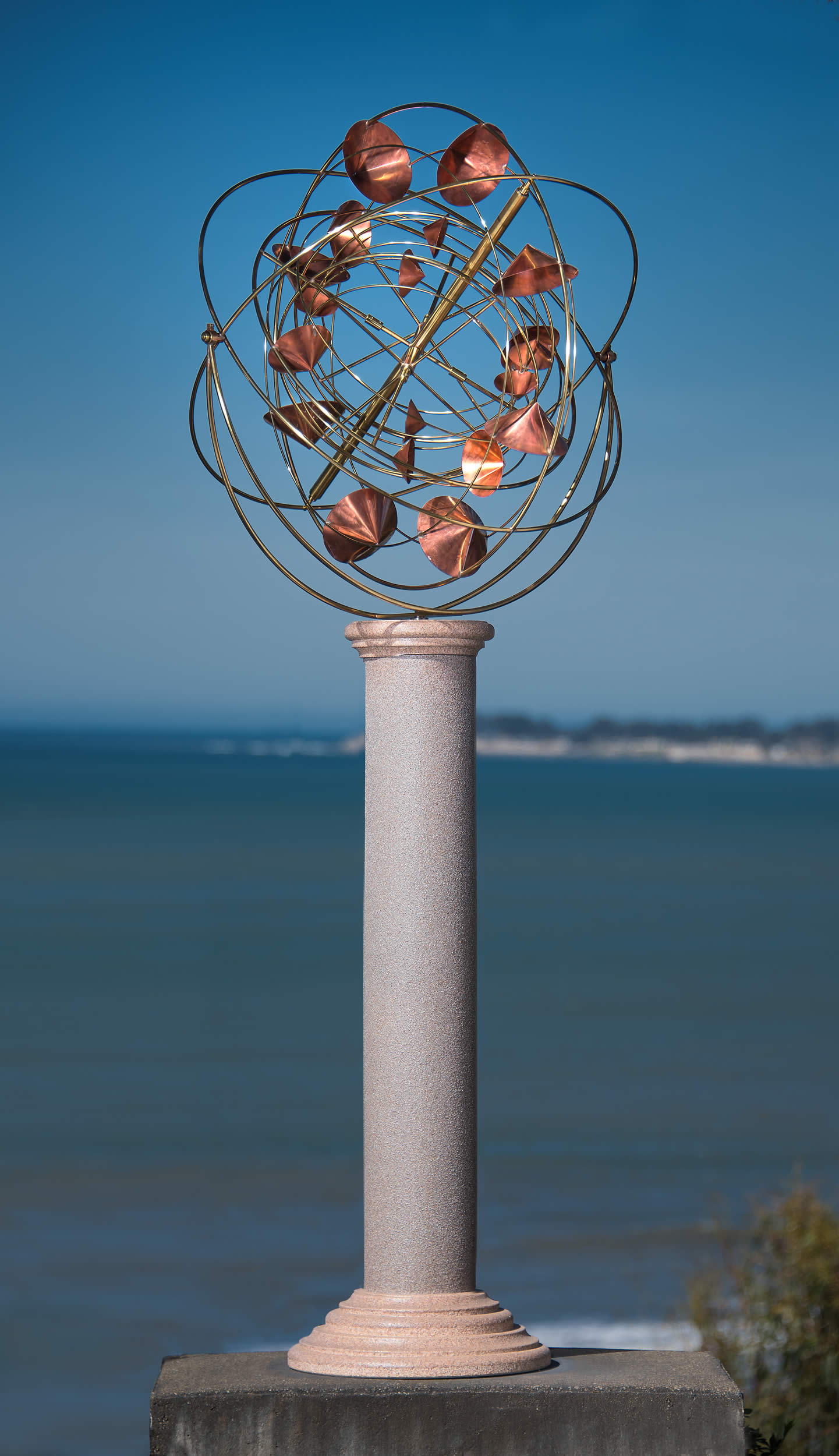 StrataSphere Wind Sculpture on 40" Pedestal Heitzman